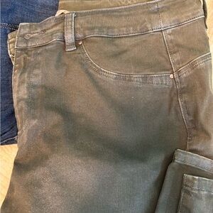 Olive green shimmer jeans Soft Surroundings